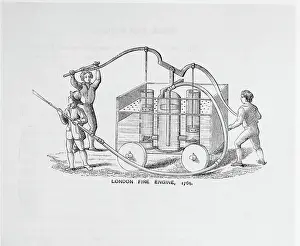 Sketch of Early English Fire Engine