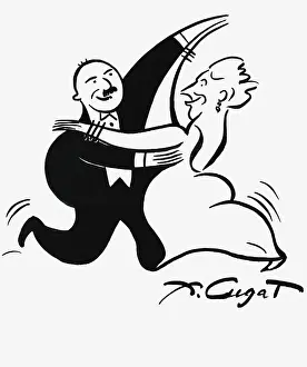 Sketch Showing a Couple as Dancers