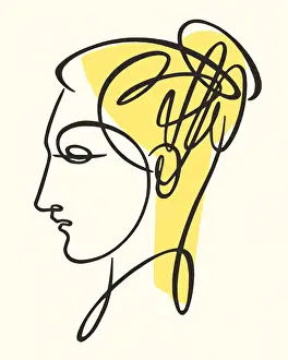 Hair Bun Prints: Sketch of Woman