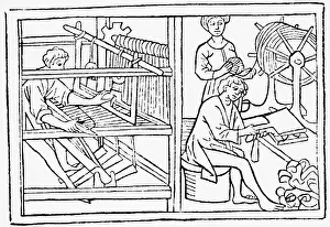 Sketches Showing Early Weaving Process