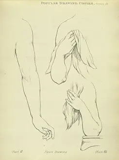 Sketching and drawing the human arm and hand, Victorian art figure drawing copies 19th Century