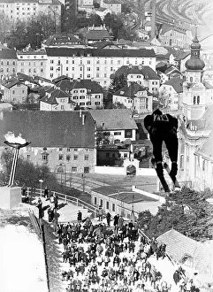 Churches Prints: Ski jumpers over Innsbruck 1964