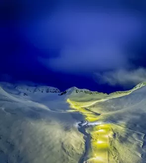 Aerial Collection: Ski slopes in northern Iceland