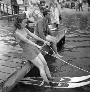Skiers Water-Skiing