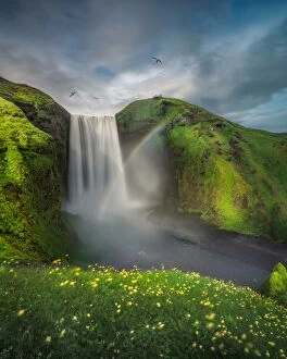 Images Dated 25th June 2014: Skogafoss with rainbow