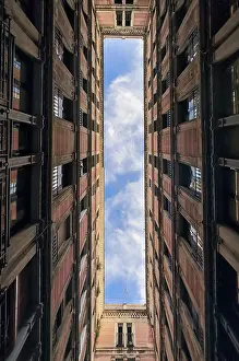 Prints of The Passatge del Crèdit in Barcelona with the sky appearing above Travel Imagery Prints: Sky view in Barcelona