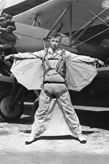 Daredevil Prints: Skydiver Wearing Homemade Skydiving Suit with Wings