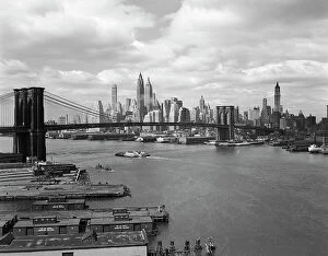 Brooklyn Bridge Gallery: Skyline Of The Financial Section Of N.Y. The East