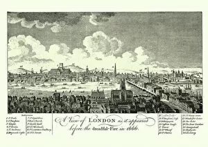 Great Fire of London (2-5 September 1666) Gallery: Skyline of London, before the Great Fire, 17th Century