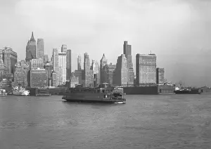 Ocean And Sea Prints: Skyline of Manhattan, New York, USA, (B&W)