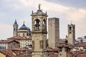 Images Dated 22nd June 2015: Skyline with towers in Bergamo, Lombardy, Italy