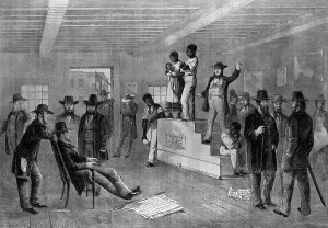 Auction Prints: A Slave Auction in Virginia Illustration