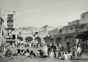 African Collection: The Slave Market in Cairo, c. 1850, Egypt, Historical, digitally restored reproduction from a 19th