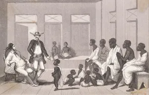 Oppression Prints: Slave Trader Displaying Slaves