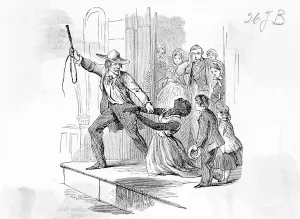 Cross Dresser Prints: Slave Woman Being Dragged By Dealer