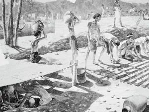 Endurance Prints: Slaves Being Driven to Pull Cart with Egyptian Structure
