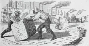 Harvest Prints: Slaves Unloading Cotton