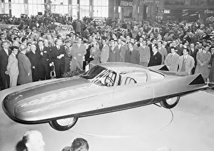 Auto Show Prints: Sleek New Car by Ghia Displayed at Automobile Show