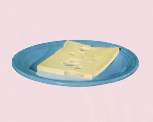 Swiss Collection: Slice of Cheese on a Plate