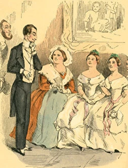 Images Dated 29th November 2016: Slimy-looking Victorian man ogling a selection of ladies