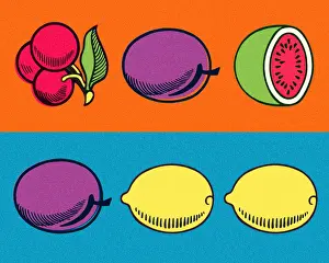 Medium Group Of Obje Prints: Slot Machine Bar of Fruit