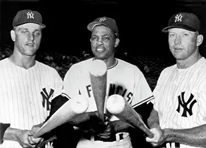 Willie Mays Prints: Three Slugging Outfielders