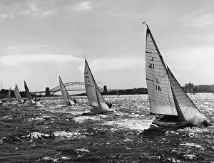 Sydney Prints: Small Boats Sailing on Sydney Harbor