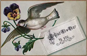 Small Card/Illus/Bird W/Flower, Card