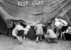 Small Children Sneak Into Circus Tent