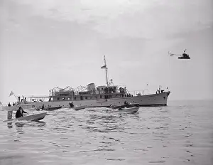 Monaco Prints: Small Craft Surrounding Prince Rainier's Yacht