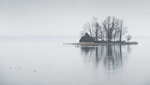Images Dated 25th February 2012: a small island in lake Zurich on a cloudy day