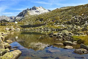 Small lake on the Pfitscherjoch, Province of South Tyrol, Italy