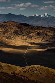 small road pass over tibet highland