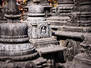 Images Dated 13th January 2012: Small temples at Swayambhunath Kathmandu Nepal