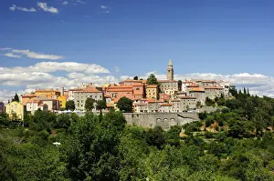 Istria Prints: Small town situated on a hill, Motovun, Istria, Croatia
