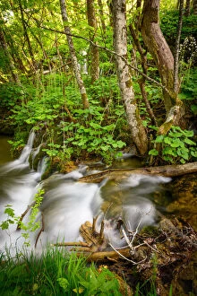 Images Dated 11th May 2015: Small Waterfall in the Forest at Plitvice Lakes National Park