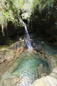 Images Dated 22nd May 2013: Small waterfall in Gumpe, Blue Pool in Namaza Canyon, Isalo National Park, at Ranohira, Madagascar