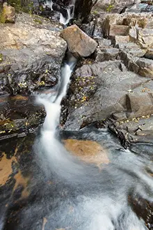 Boulder Prints: Small waterfall landscape with long exposure high in river - Dullstroom South Africa