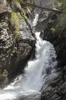Small waterfall of the Riesach creek, Riesach falls, Soelktaeler Nature Park, Schladming Tauern mountains, Upper Styria