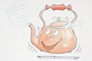Images Dated 7th August 2006: Smiling boiling whistling kettle