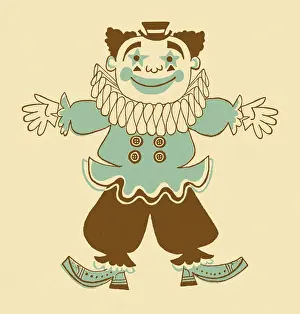 Facial Express Prints: Smiling Clown in Blue