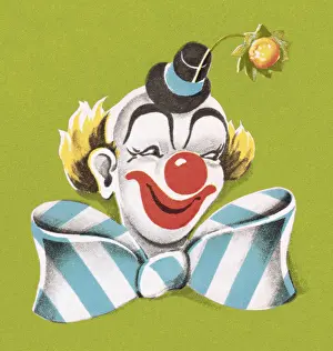 Neckwear Prints: Smiling Clown Wearing Big Bow