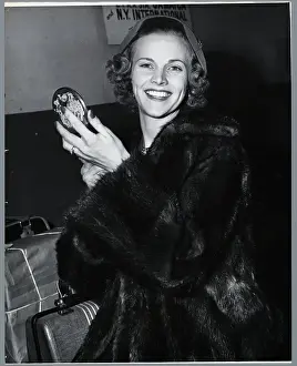 Smiling Honor Blackman In Fur