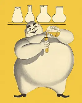 Facia Prints: Smiling Man Pouring Chemicals