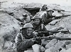 Trench Prints: Smiling Soldiers In Trench With Rifles