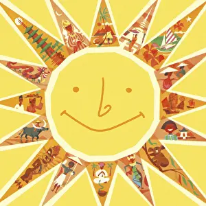 Facial Express Prints: Smiling Sun