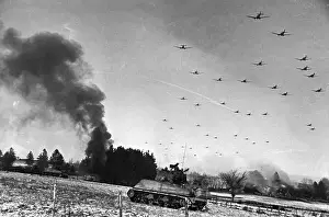 Attacking Prints: Smoke Billowing From Bomb Hits On Yard