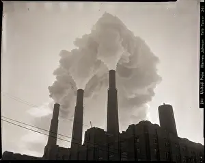 Smog Prints: Smoke Billowing from Factory Chimneys