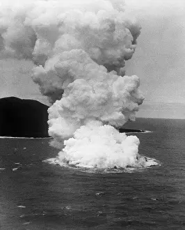 Eruption Prints: Smoke Billows from Volcano