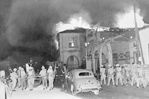 Nicosia Prints: Smoke and Commotion in Street